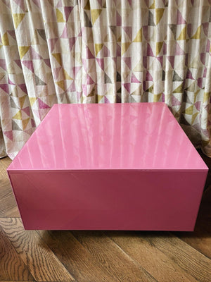 Pink square side table