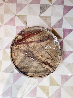 Decoration Tray Marble Rustic Round