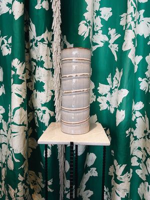 Round white vase