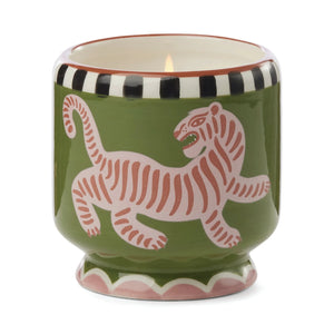Adopo Ceramic Candle - Tiger (Black Cedar & Fig)