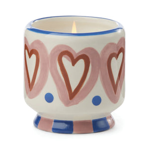 Adopo Ceramic Candle - Hearts (Rosewood Vanilla)