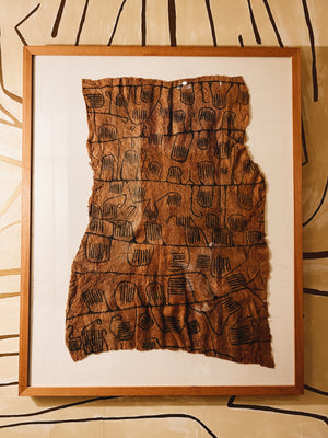 Artwork - Bark Cloth Mbuti Tribe Dark