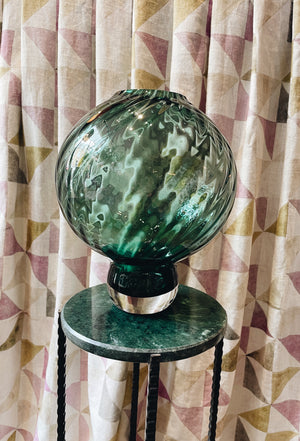 Vase Green Glass Round