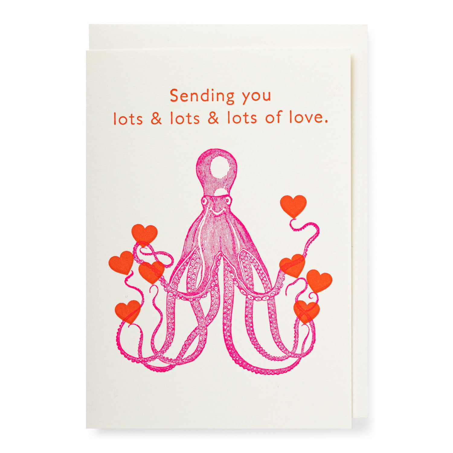 Card Octopus & hearts