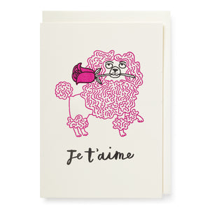 Card Poodle Je T'aime