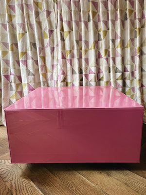 Pink square side table