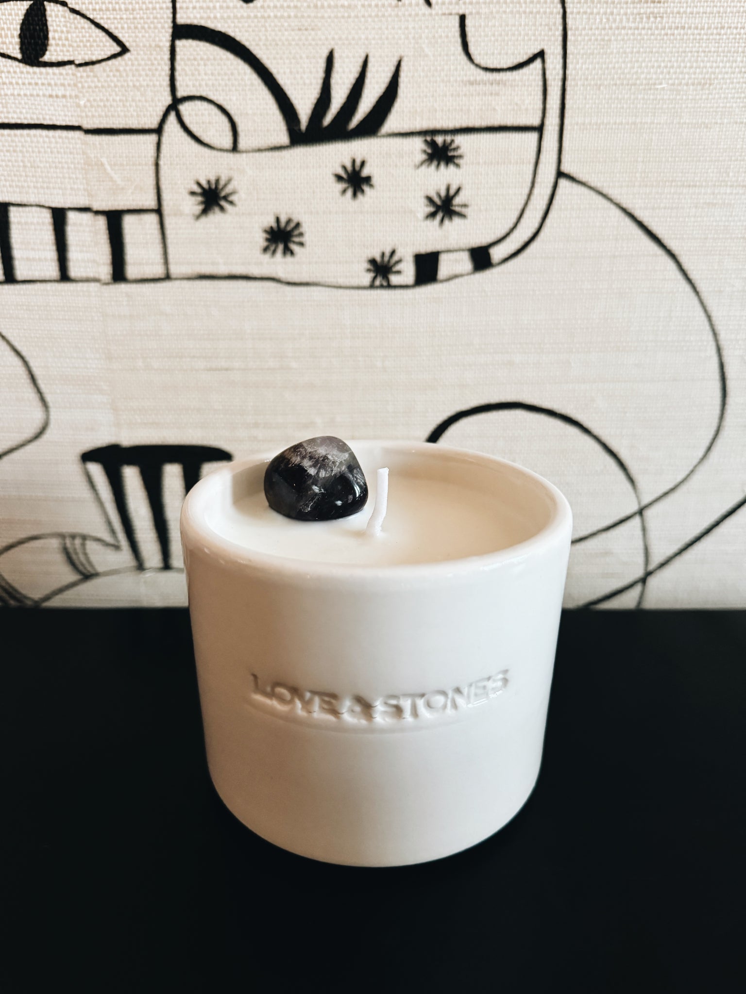 PROTECTION - WHITE CRYSTAL CANDLE