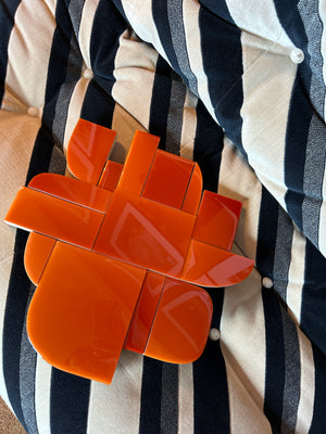 Eline Baas wall sculpture orange