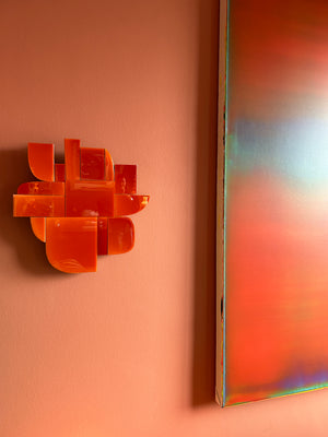 Eline Baas wall sculpture orange