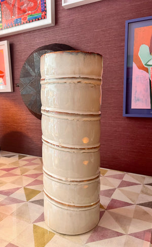 Round white vase