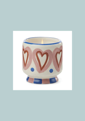 Adopo Ceramic Candle - Hearts (Rosewood Vanilla)