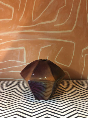 Vase Brown Hexagon Ecri