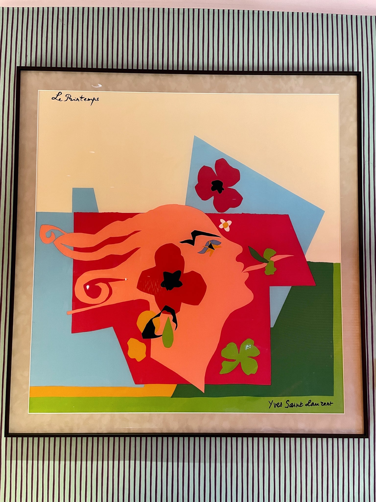 Vintage Yves Saint Laurent le Printemps artwork
