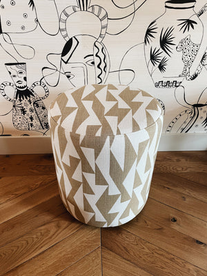 Stool Richard Smith Fabric Beige Graphical Print