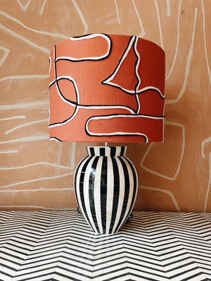 Lampbase Striped Bone Inlay
