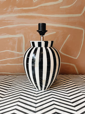 Lampbase Striped Bone Inlay