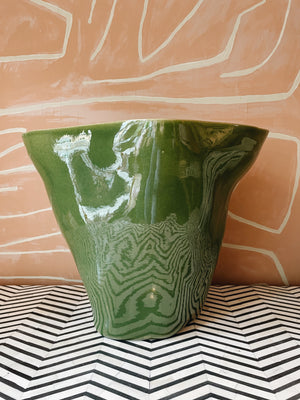 Vase Green Zwam Shaped