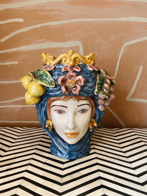 Vase Italy Maiolica Fruit Queen