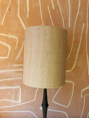 Lampshade Silk Round Brown Gold
