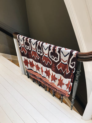 Vintage Ikat Sumba Red Crab Pattern