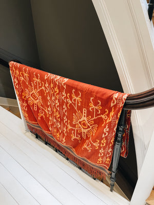 Vintage Ikat Sumba Red Sun Pattern