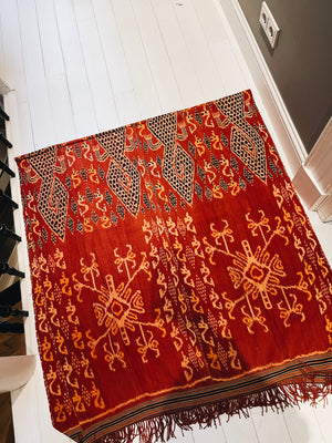Vintage Ikat Sumba Red Sun Pattern