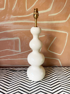 Lampbase In White Lacquered Wood