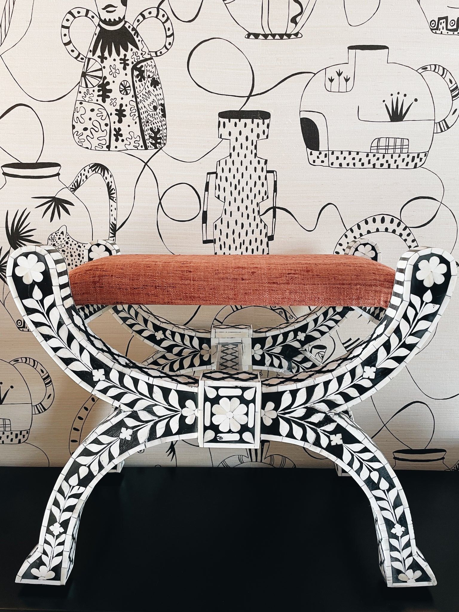 Bone Inlay Lucky Stool