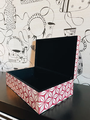 Indian Box Inlay - Purple Hexagon