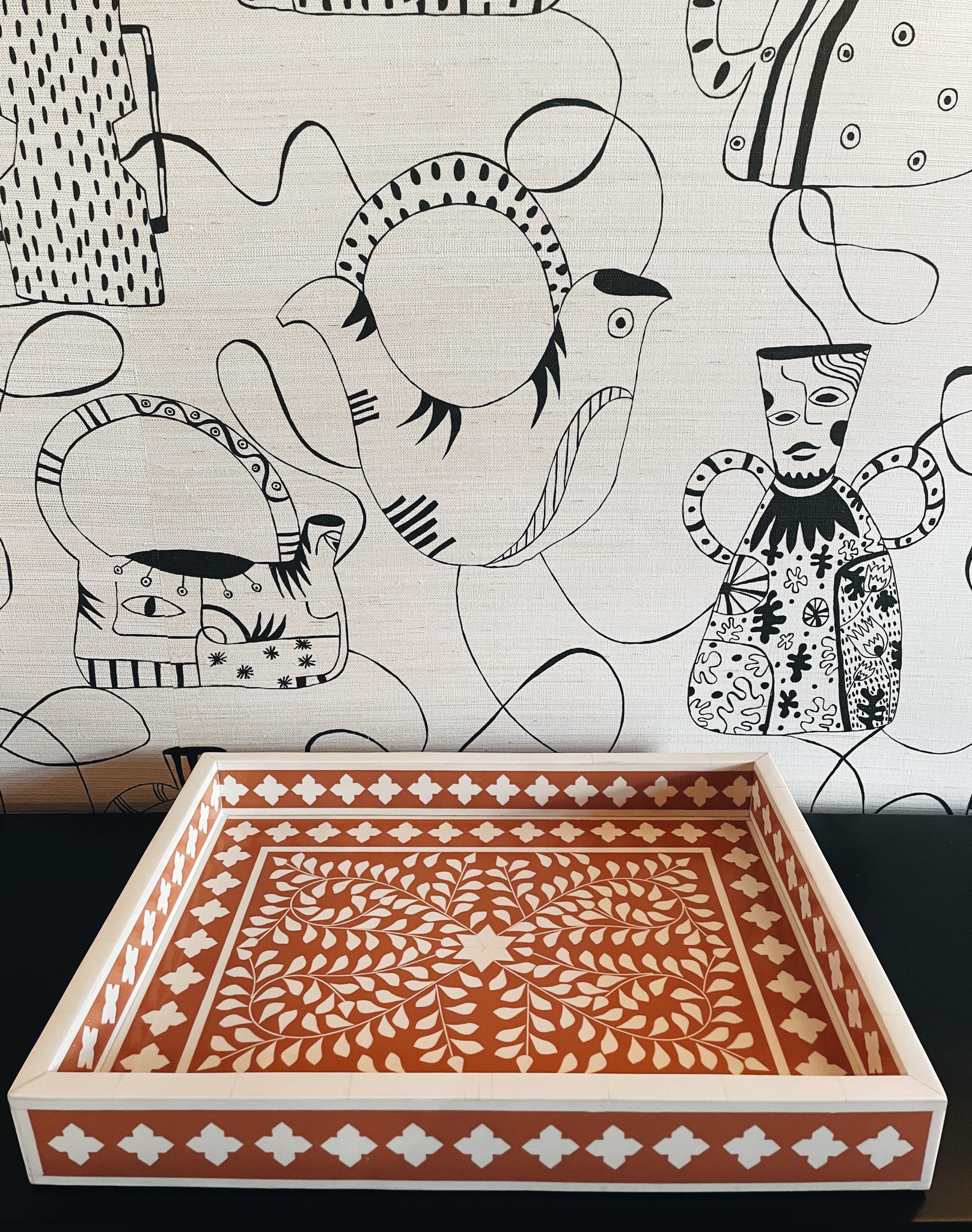 Indian Tray Inlay - Orange